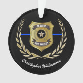 Polizeibeamter Abzeichen Personalisiert Ornament (Vorderseite)