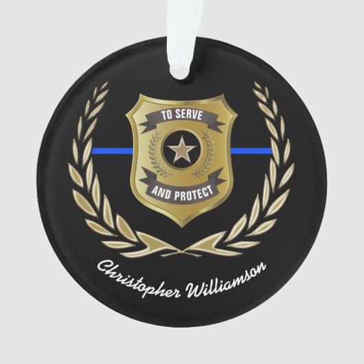 Polizeibeamter Abzeichen Personalisiert Ornament (Vorderseite)