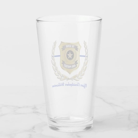 Polizeibeamter Abzeichen Personalisiert Pint Glas (Rückseite)