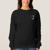 Polizeibeamter Abzeichen Thin Blue Line Flag Sweatshirt (Vorderseite)