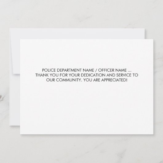 Polizeibeamter, amerikanische Flaggenstaat - Vollz Dankeskarte (Rückseite)