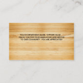Polizeibeamter Bewertung Rustikale Flagge Vielen D Visitenkarte (Rückseite)