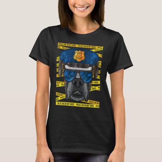 Polizeibeamter Boxer Polizeihund T-Shirt (Vorderseite)