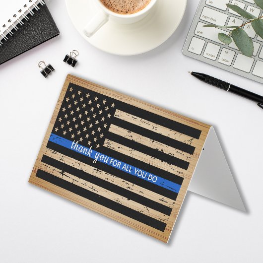 Polizeibeamter Danke an die amerikanische Flagge Visitenkarten