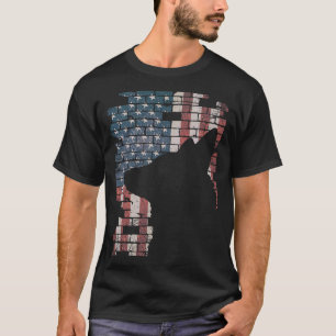 Polizeibeamter Dog Shep PD American Flag Silhouett T-Shirt