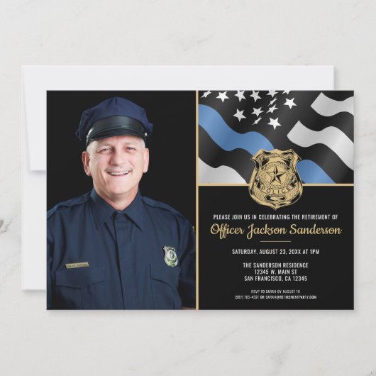 Polizeibeamter Foto für die Vollstreckung von Ausk Einladung (Vorderseite)