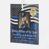 Polizeibeamter Foto für Rechtsdurchsetzung Ornament Aus Glas (Vorderseite links)