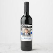 Polizeibeamter Foto Thin Blue Line Abschluss Weinetikett (Vorderseite)