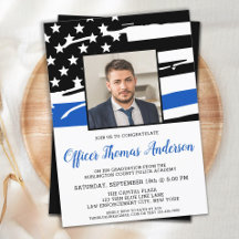 Polizeibeamter Foto Thin Blue Line für Abschluss