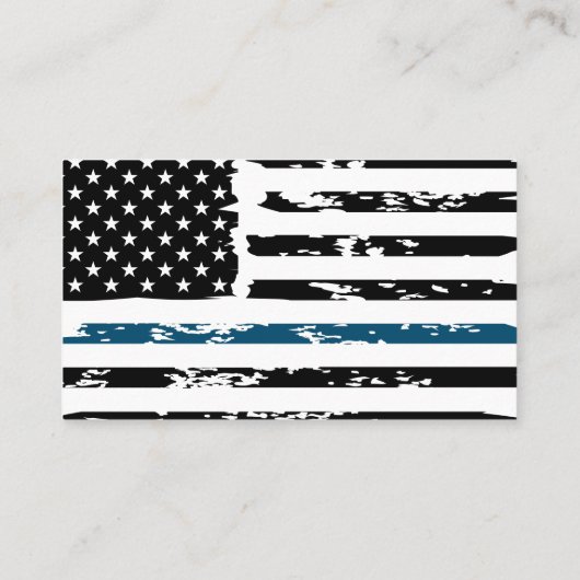 Polizeibeamter für die Blaue Linie der US-Flagge - Visitenkarte (Rückseite)