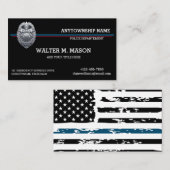 Polizeibeamter für die Blaue Linie der US-Flagge - Visitenkarte (Vorne/Hinten)