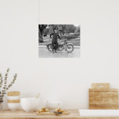 Polizeibeamter für Motorräder, 1932. Vintages Foto Poster (Küche)
