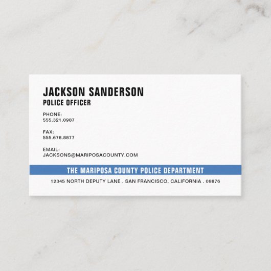 Polizeibeamter für Strafverfolgung Visitenkarte (Vorderseite)
