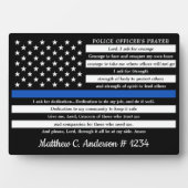 Polizeibeamter Gebet Geschenk Thin Blue Line Fotoplatte (Vorderseite)
