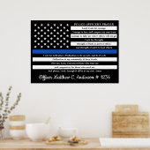 Polizeibeamter Gebet Geschenk Thin Blue Line Poster (Küche)
