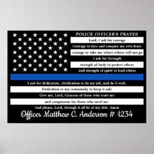 Polizeibeamter Gebet Geschenk Thin Blue Line Poster