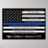Polizeibeamter Gebet Geschenk Thin Blue Line Poster (Vorne)