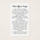 Polizeibeamter Gebet-Karte Blaue Strafverfolgung (Rückseite)