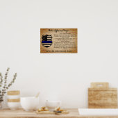 Polizeibeamter Gebet Rustic Thin Blue Line Flagge Poster (Küche)