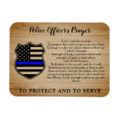 Polizeibeamter Gebet Rustic Thin Blue Line Magnet (Horizontal)