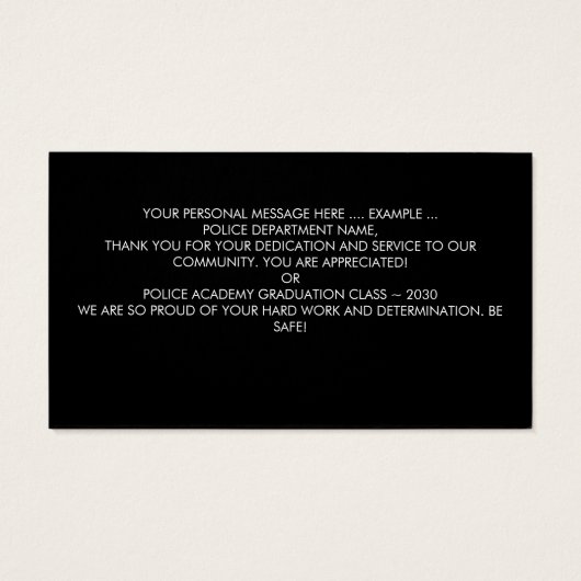 Polizeibeamter Gebet-Thin-Blue-Line-Karten (Rückseite)