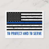 Polizeibeamter Gebet Thin Blue Line Visitenkarte (Rückseite)