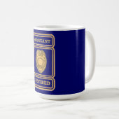 Polizeibeamter Gold Remüdes Abzeichen Kaffeetasse (VorderseiteRechts)