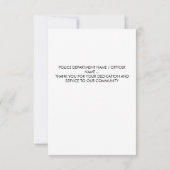 Polizeibeamter Hero Thin Blue Line Personalisiert Dankeskarte (Rückseite)