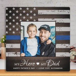 Polizeibeamter Hero Vater Personalisiertes Foto Fotoplatte