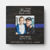 Polizeibeamter Hero Vater Vathers Day Foto Fotoplatte (Vorderseite)