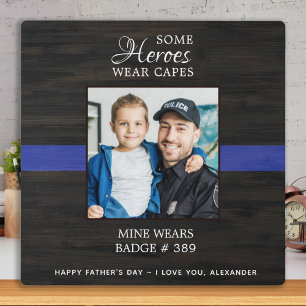 Polizeibeamter Hero Vater Vathers Day Foto Fotoplatte
