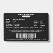 Polizeibeamter Identifikationsnummer für Foto Ausweis (Rückseite)