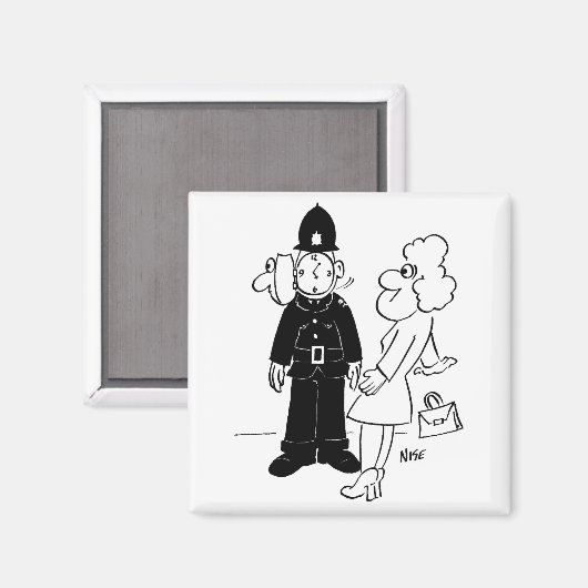 Polizeibeamter Kuckucksuhren-Helm Magnet (Vorderseite/Rückseite)