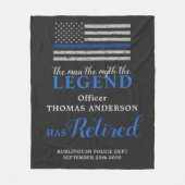 Polizeibeamter Legend Thin Blue Line Rentirement Fleecedecke (Vorderseite)