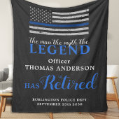 Polizeibeamter Legend Thin Blue Line Rentirement Fleecedecke