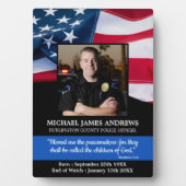 Polizeibeamter - Memorial Law Enforcement USA Flag Fotoplatte (Vorderseite)