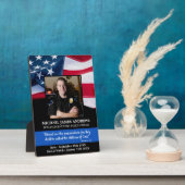 Polizeibeamter - Memorial Law Enforcement USA Flag Fotoplatte (Seite)