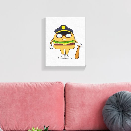 Polizeibeamter mit Polizeihut Leinwanddruck (Insitu (Wohnzimmer))