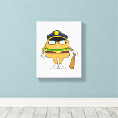 Polizeibeamter mit Polizeihut Leinwanddruck (Insitu (Holzboden))