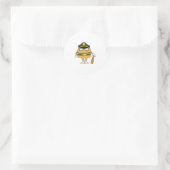 Polizeibeamter mit Polizeihut Runder Aufkleber (Tasche)