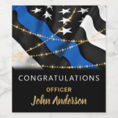 Polizeibeamter Party Abschluss Thin Blue Line Weinetikett (Einzelnes Label)