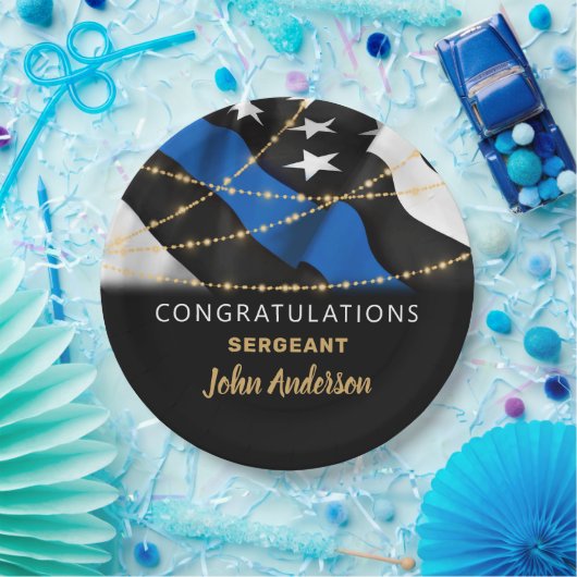 Polizeibeamter Party Blue Gold Glückwunsch Pappteller (Party)