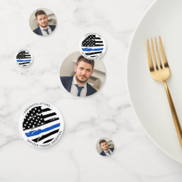 Polizeibeamter Party Foto Glückwunsch Thin Blue Li Konfetti