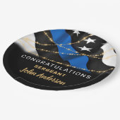 Polizeibeamter Party Glückwunsch Ruhestand Pappteller (Schrägansicht)