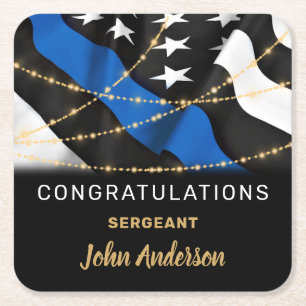 Polizeibeamter Party Glückwunsch Ruhestand Rechteckiger Pappuntersetzer
