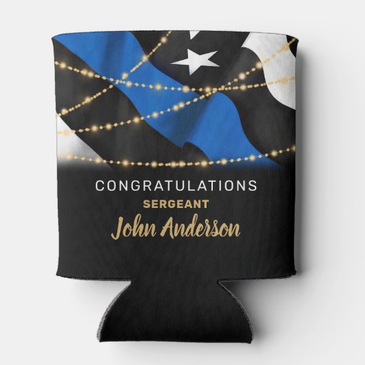 Polizeibeamter - Party Thin Blue Line Dosenkühler (Rückseite)