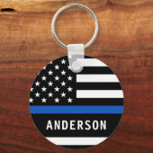 Polizeibeamter Personalisiert moderne, dünne blaue Schlüsselanhänger (Vorderseite)