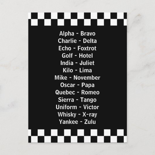 Polizeibeamter Phonetischer Alphabet-Notfunkdienst Postkarte (Vorderseite)
