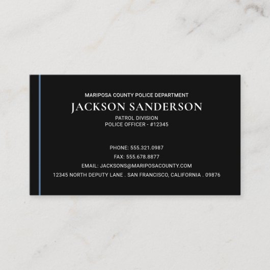Polizeibeamter Polizeidienst Visitenkarte (Vorderseite)