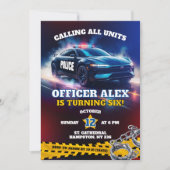 Polizeibeamter Polizist Car Birthday Boy Einladung (Vorderseite)